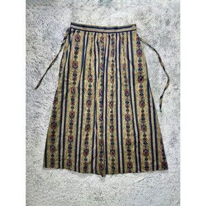 Vintage 70s Pant-Her Boho Floral Stripe Wrap Skirt ILGWU Union Made USA M